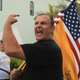 Edward Bender yells in front of the Masjid Jamaat Al-Mumineen Mosque as he and others attempt to have the mosque closed. Protesters from groups like the Tea Party, Americans Against Hate and Citizens of Margate made their views heard.
